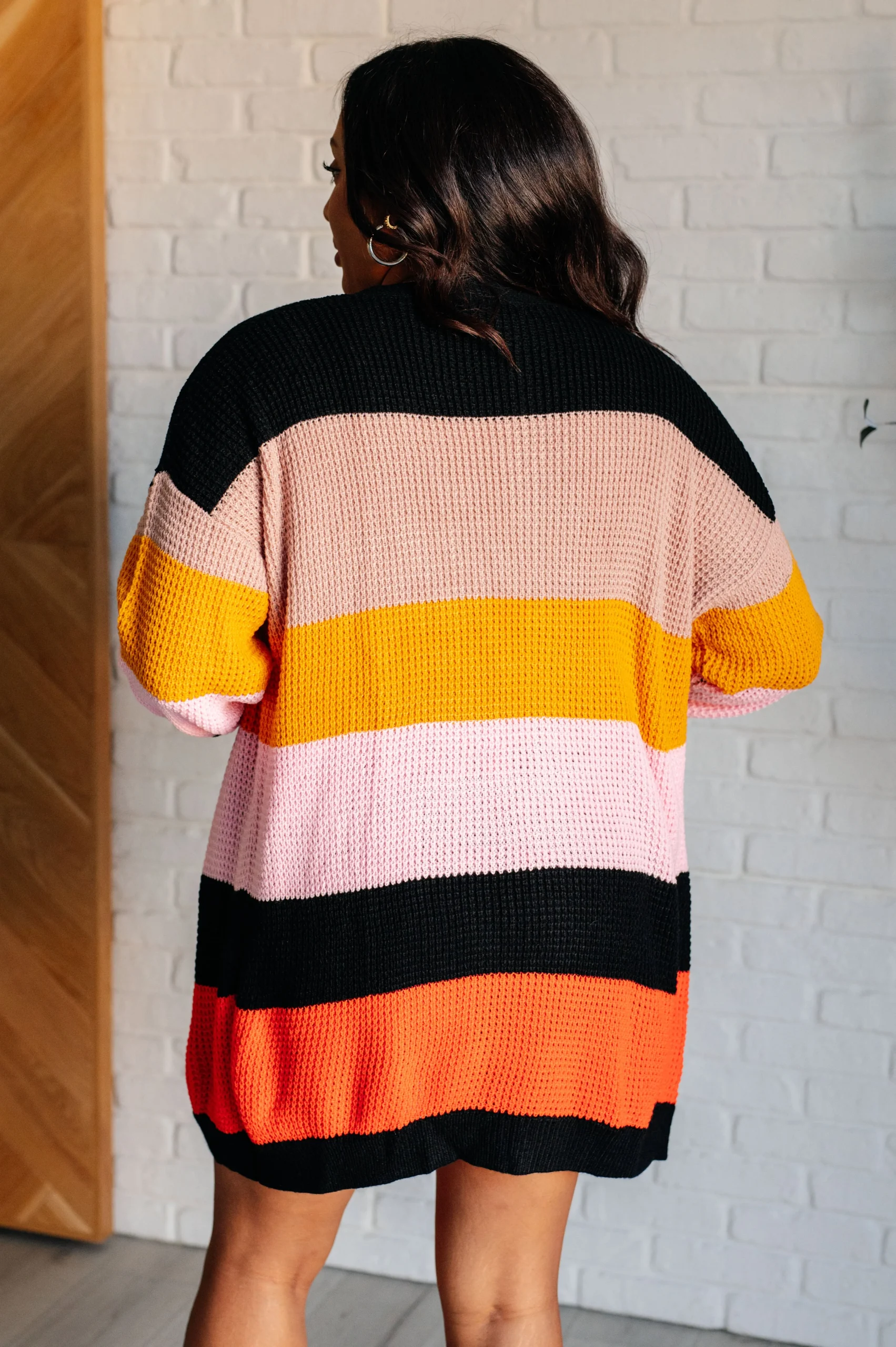 Not Quite Sure Striped Open Front Cardigan - Image 9