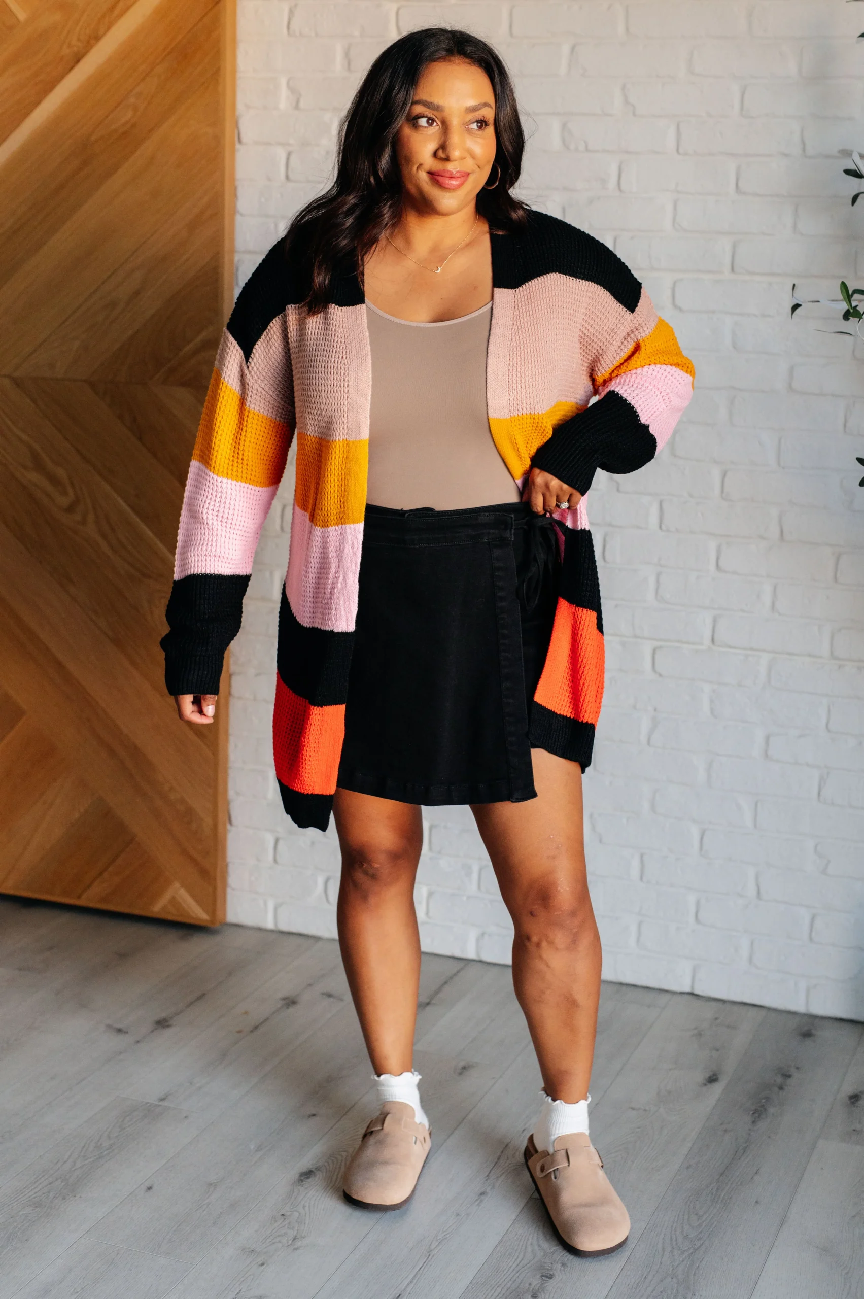 Not Quite Sure Striped Open Front Cardigan - Image 3